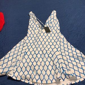NWT NBD Blue and White sundress